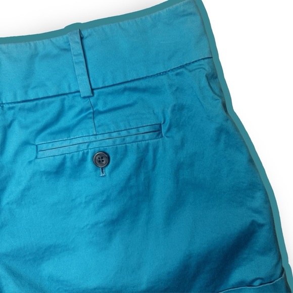 Club Monaco Turquoise Blue Rolled Cuff Chino Shorts Size 4 - Picture 9 of 9